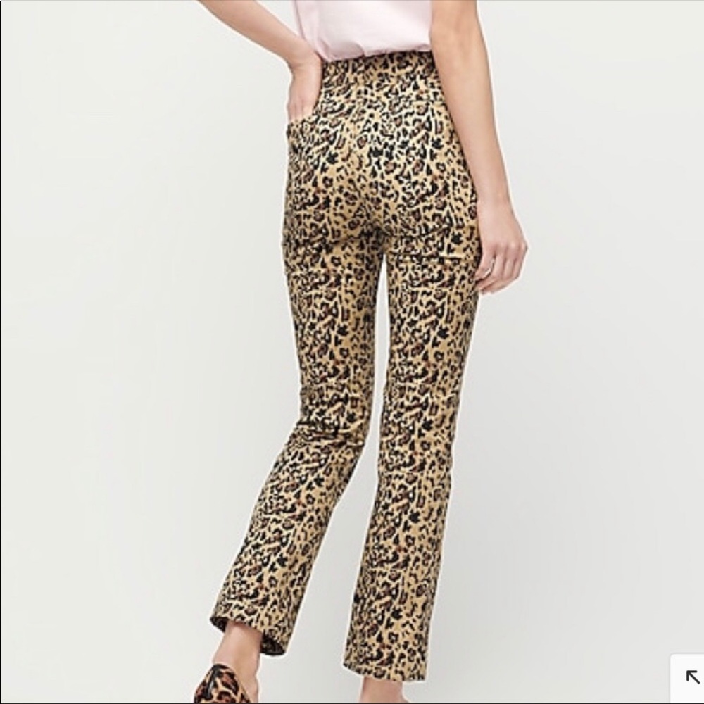 NWT JCrew Kickout Cropped pant Leopard jean